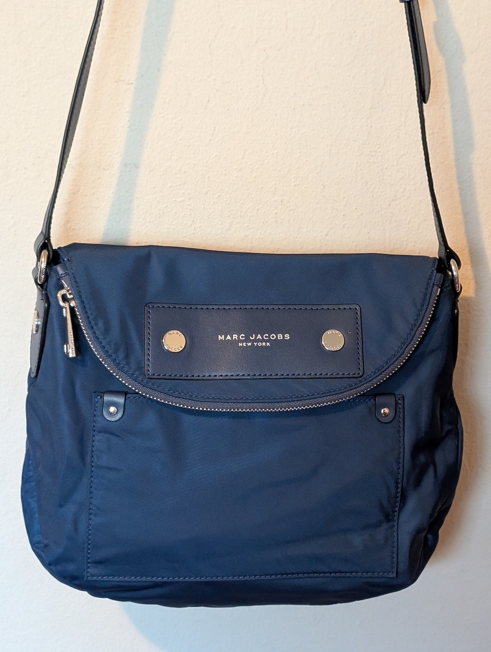 Marc Jacobs Preppy Nylon Mini Natasha Crossbody Bag Azure Blue COA NEW!